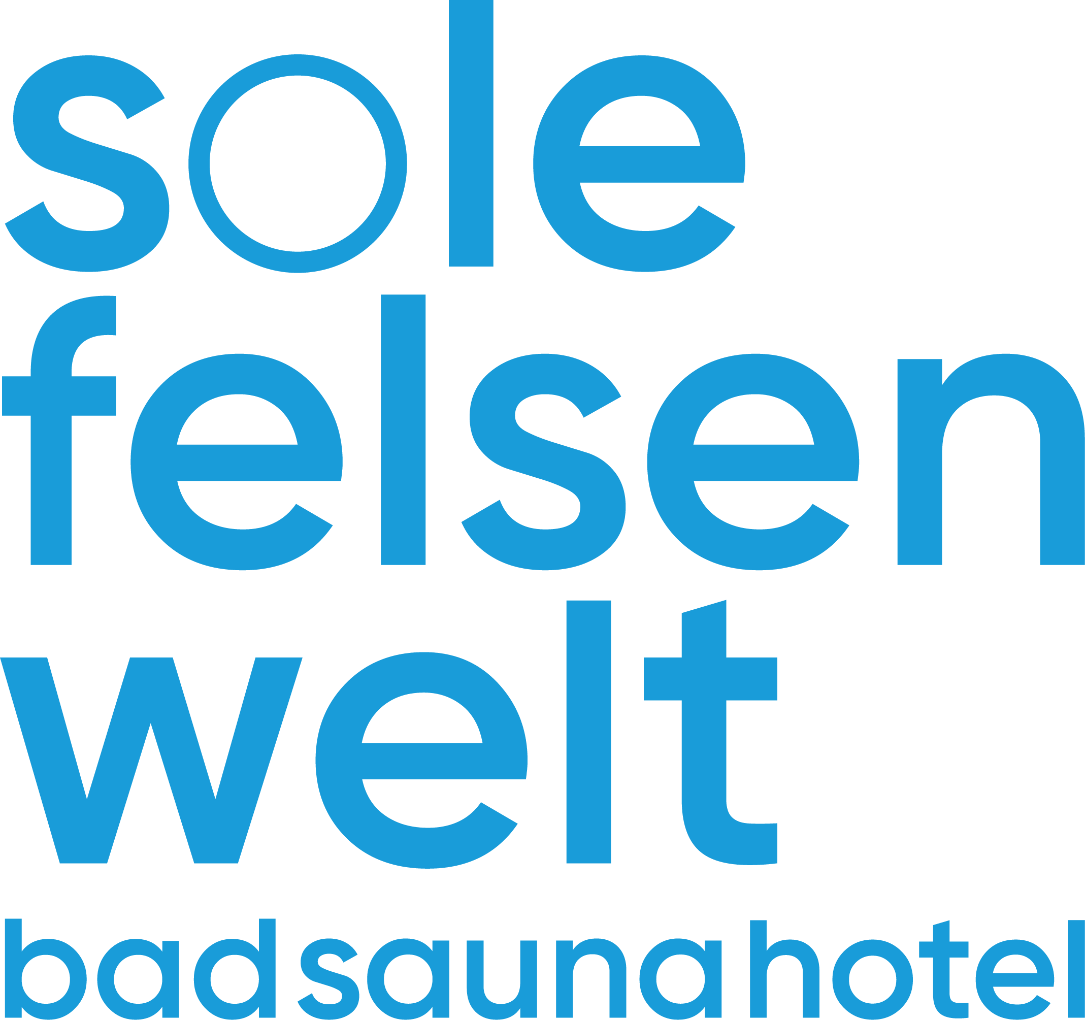 Sole Felsen Welt Logo in blau